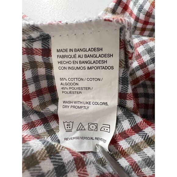 Van Heusen Men's Long Sleeve Lightweight Flannel Shirt Gray Green Tan Size XXL - Picture 5 of 9